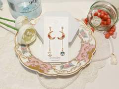 수정공과 티타임을 귀걸이 (Red)