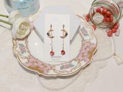 수정공과 티타임을 귀걸이 (Blue)