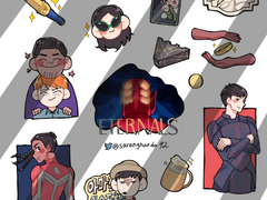 [이터널스] 스티커 도안과 낙서 조금