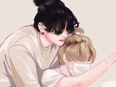 꽁지머리 백허그