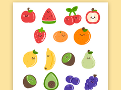 [굿노트 스티커] 와글와글 과일친구들 굿노트 스티커 공유