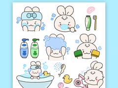 [굿노트 스티커] 목욕하는 토리 굿노트 스티커 공유