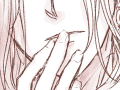 백청 손가락 혀