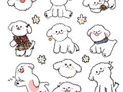 비숑 굿노트스티커