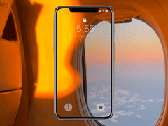 비행기에서 본 해질녘