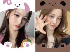 🐰투명포카 도안 배포🐻토끼 곰돌이