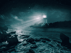 은빛 파도 치는 등대