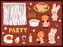 [굿노트 스티커] 잠옷파티 친구들 스티커