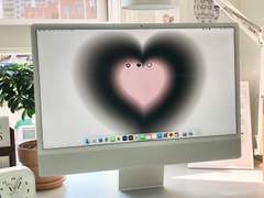 plumpily heart pink&black wallpaper