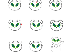 왹져버곰이 굿노트 스티커