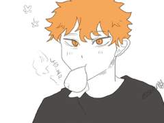 고기만두 먹는 히나타