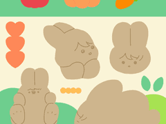 토끼도리 왕스티커