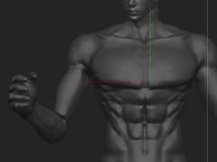 근육질 3D 바디 클립스튜디오 소재