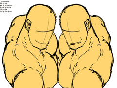 떡대 근육 가슴 맞대기 & 엉덩이 맞대기 트레틀