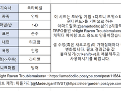 [TRPG] NRT 캐릭터메이킹 보조 시트
