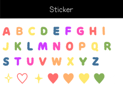 굿노트 서식 공유 <동글 알파벳 스티커 무지개 ver >