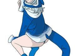 상어 잠옷을 입은 사람