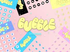 [PNG] 굿노트 버블 폰트 알파벳 스티커 8종