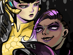 다 쉬어버린 옵치 그림