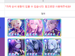 프로젝트 세카이 한섭 미래시 정리