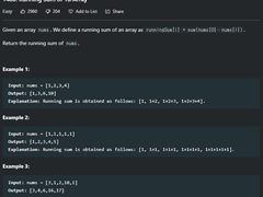 [2022.06.01] 1480. Running Sum of 1d Array