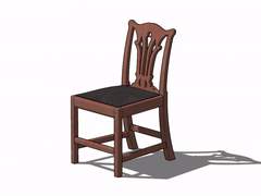 [스케치업 배경 무료배포] 기본 나무 의자