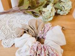 핸드메이드 빅사이즈 패치워크 스크런치