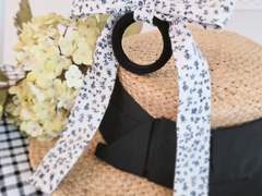 핸드메이드 잔꽃 리본 머리끈