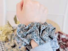 핸드메이드 린넨코튼 스크런치