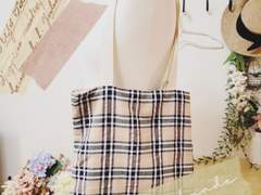 핸드메이드 체크 가방