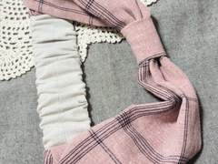 핸드메이드 내추럴 체크 헤어밴드