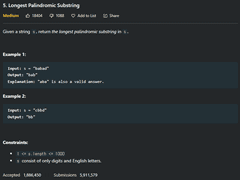[2022.06.16] 5. Longest Palindromic Substring