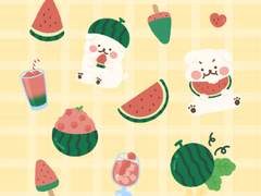 [굿노트 스티커] 시원 달콤 수박 스티커🍉🐶