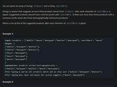 [2022.06.19] 1268. Search Suggestions System