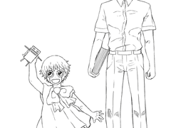 금색의 갓슈 그린것들