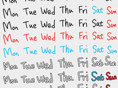[굿노트 스티커] 필기체 영어요일 스티커