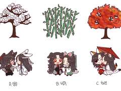 [도안배포] 사반 마도 천관 계절 아크릴 스탠드