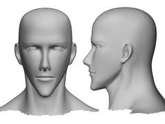 클립스튜디오 3D 소재 머리(얼굴,헤드) 모델링 [3D클튜소재/무료배포]