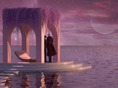 등나무 아래 두 사람