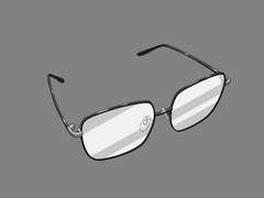 [클립 스튜디오 소재]네모난 뿔테 안경