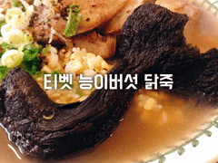 티벳 능이버섯 닭죽