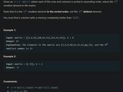 [2022.08.02] 378. Kth Smallest Element in a Sorted Matrix