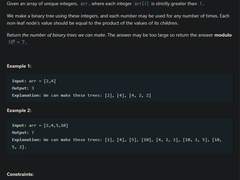 [2022.08.09] 823. Binary Trees With Factors
