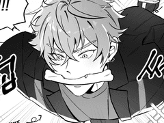 아도니스가 코가한테 뼈다귀 던지는 만화