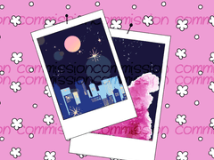 배경화면, 라인 드로잉 커미션