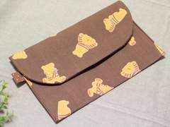 핸드메이드 곰무늬 파우치