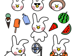 굿노트스티커 [아기토끼의 여름]