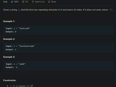 [2022.08.16] 387. First Unique Character in a String