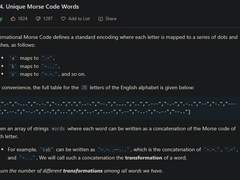 [2022.08.17] 804. Unique Morse Code Words