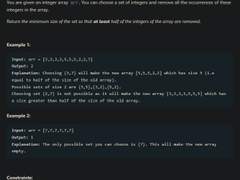 [2022.08.18] 1338. Reduce Array Size to The Half